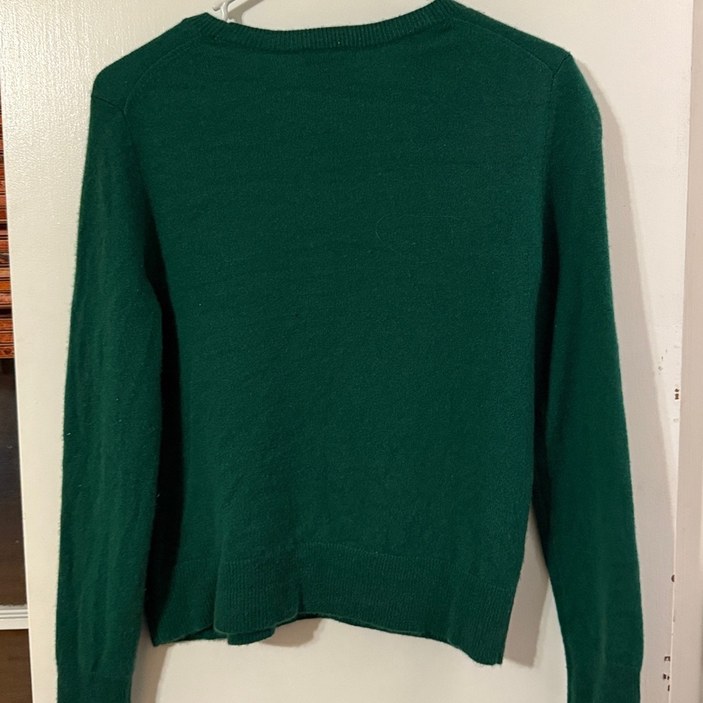 Quince Emerald Green Crew Neck Sweater - Picture 2 of 3